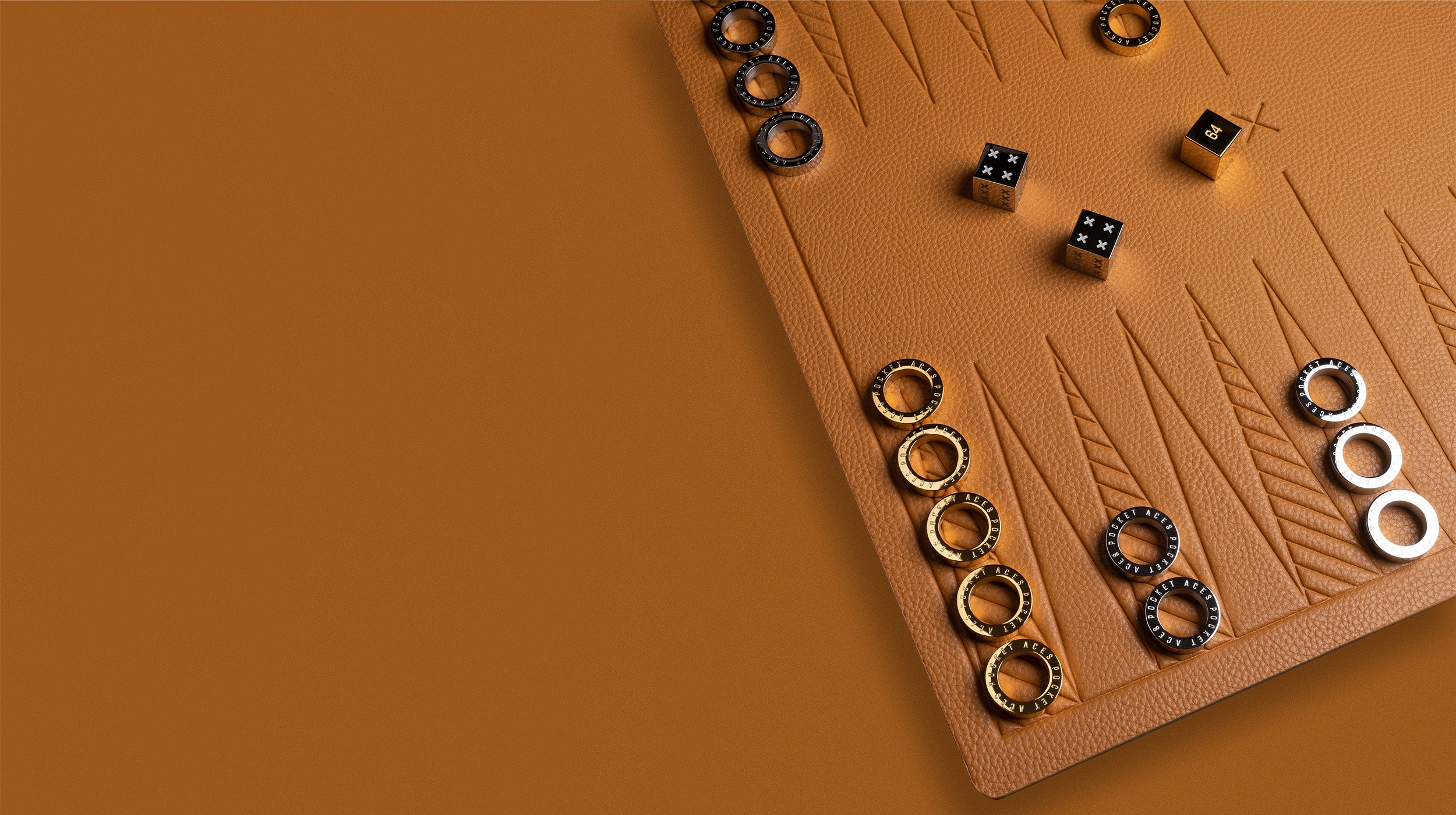 A backgammon set in a camel color
