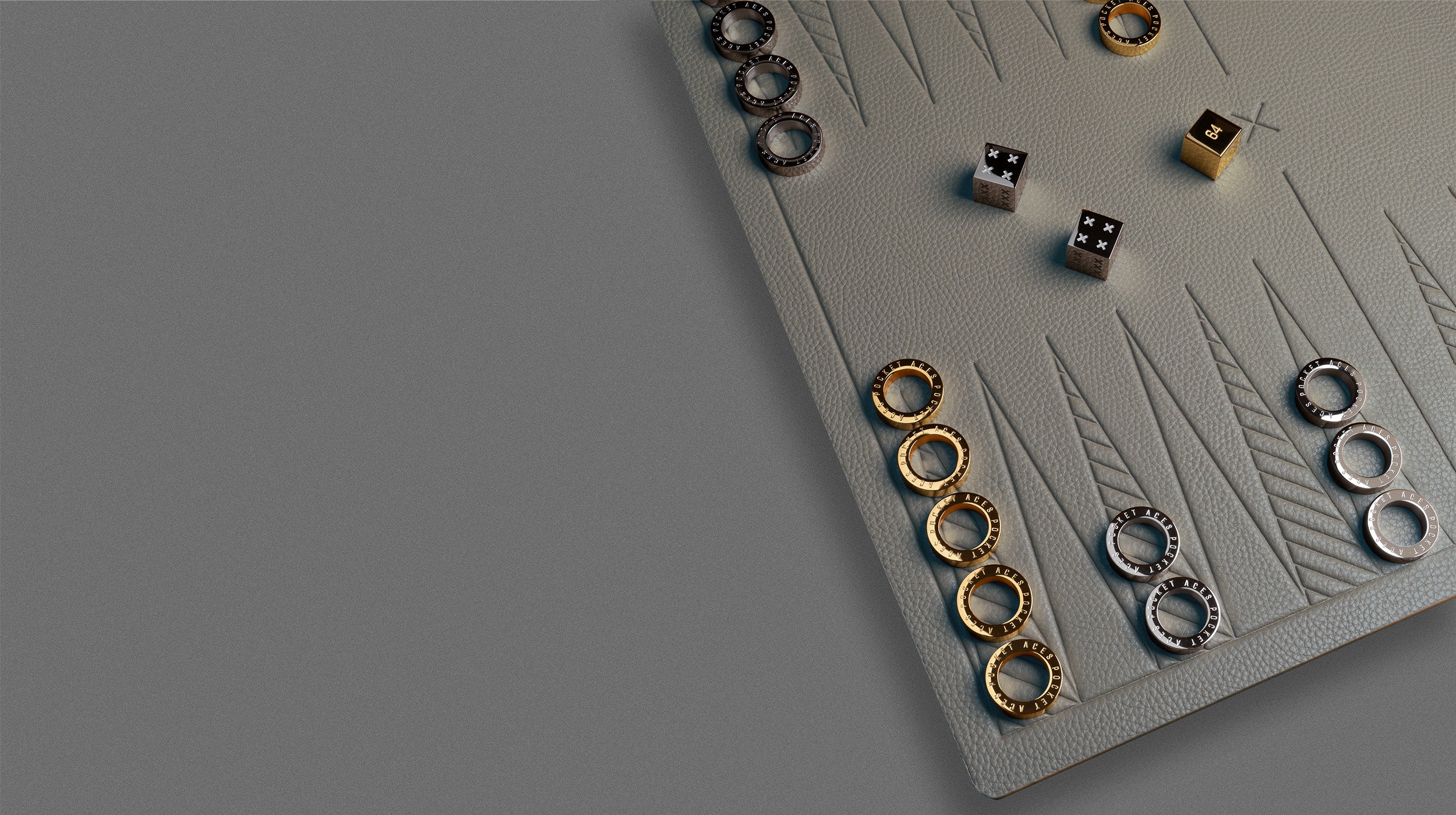 A backgammon set in a fog color