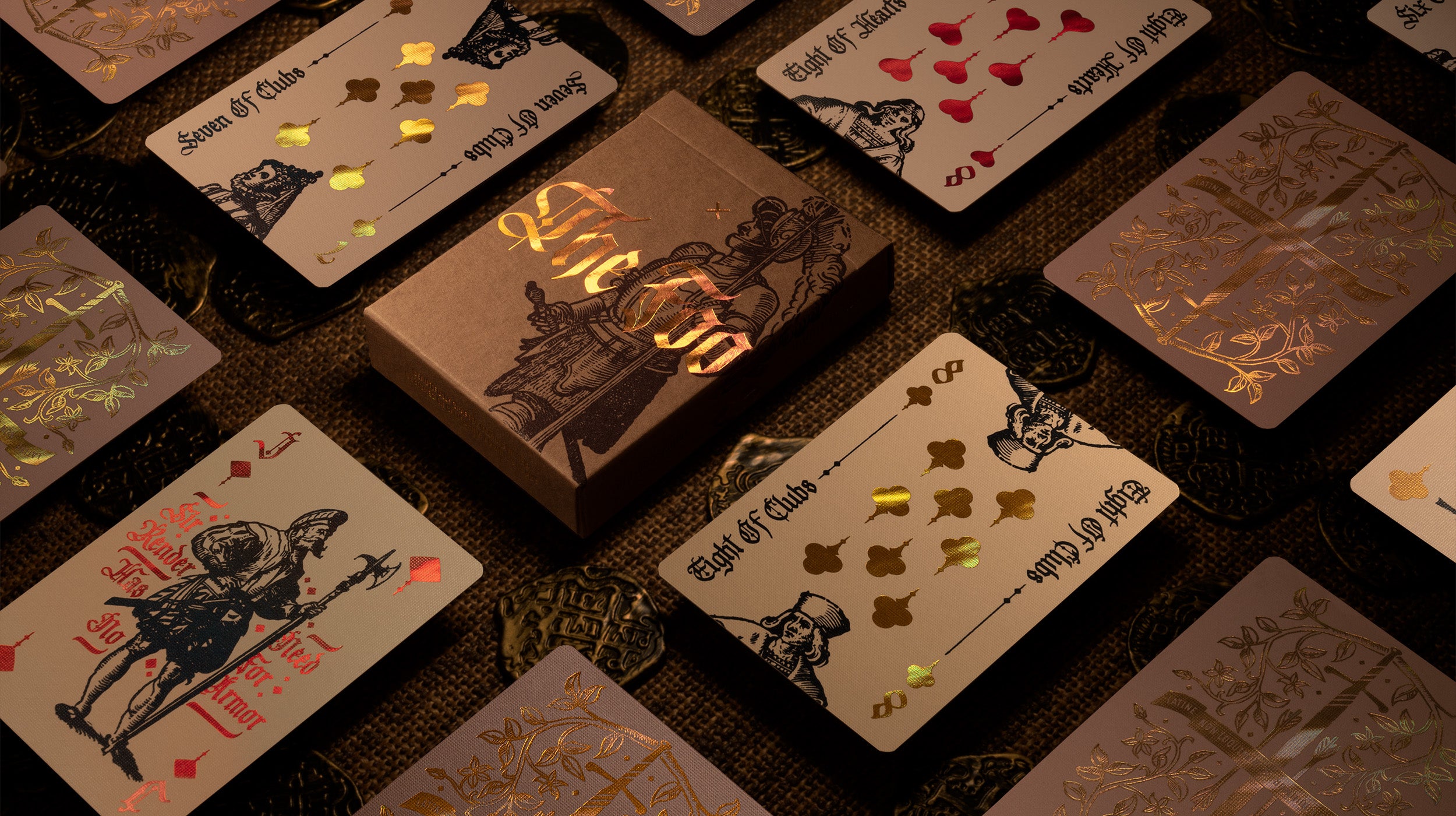 A deck of medieval playing cards