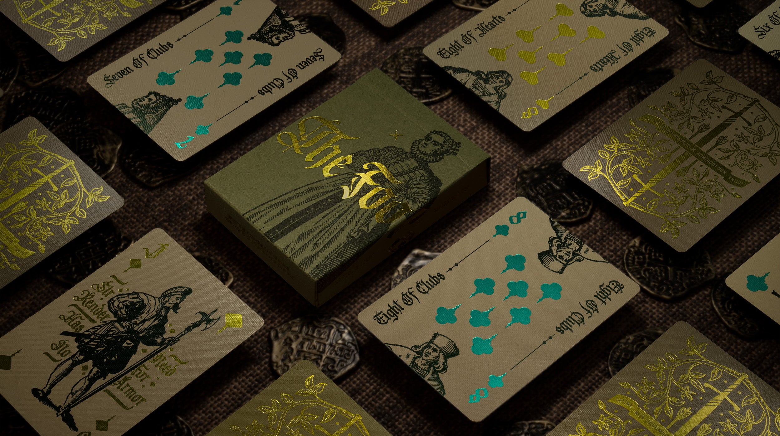 A deck of medieval playing cards