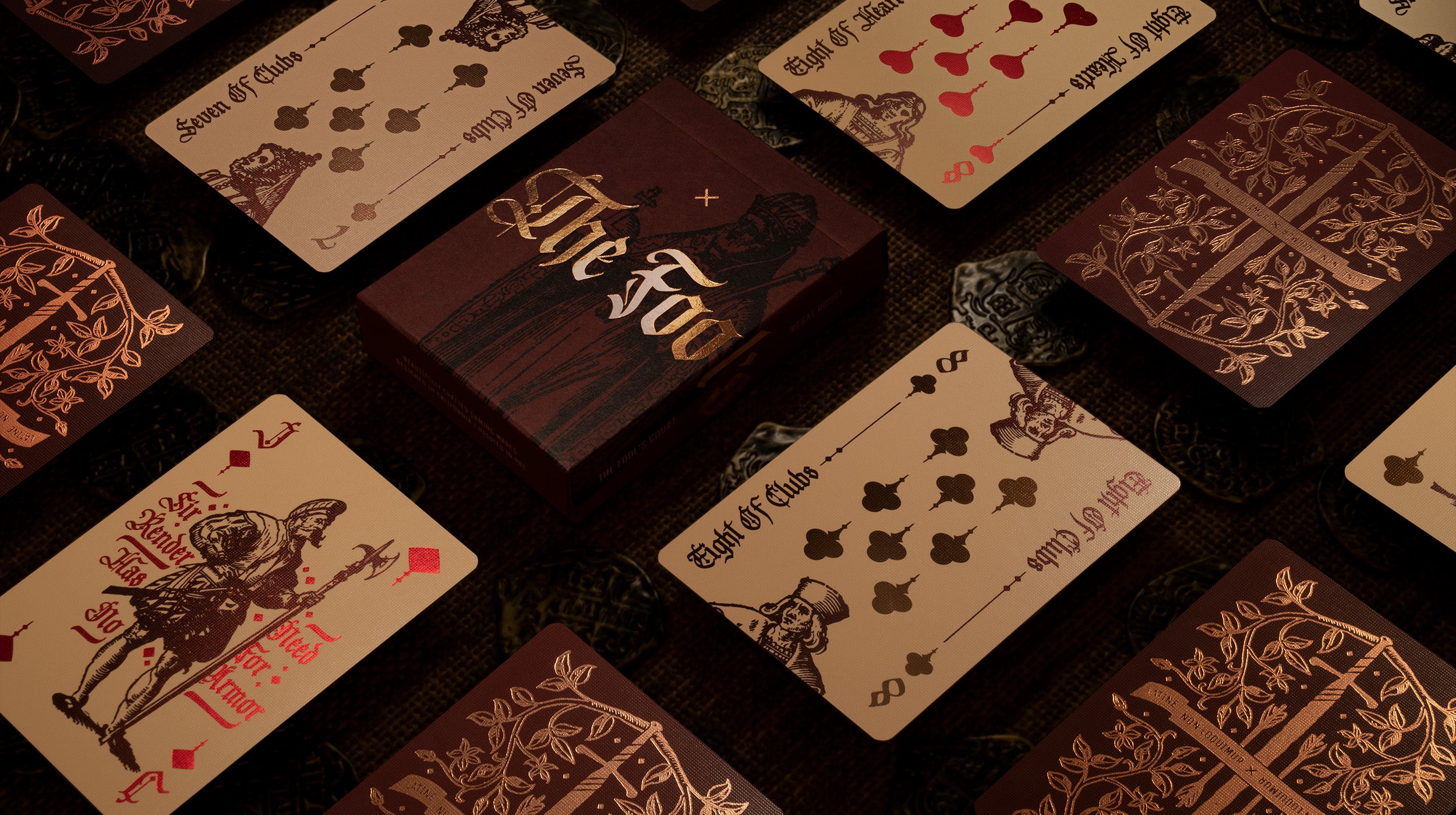 A deck of medieval playing cards