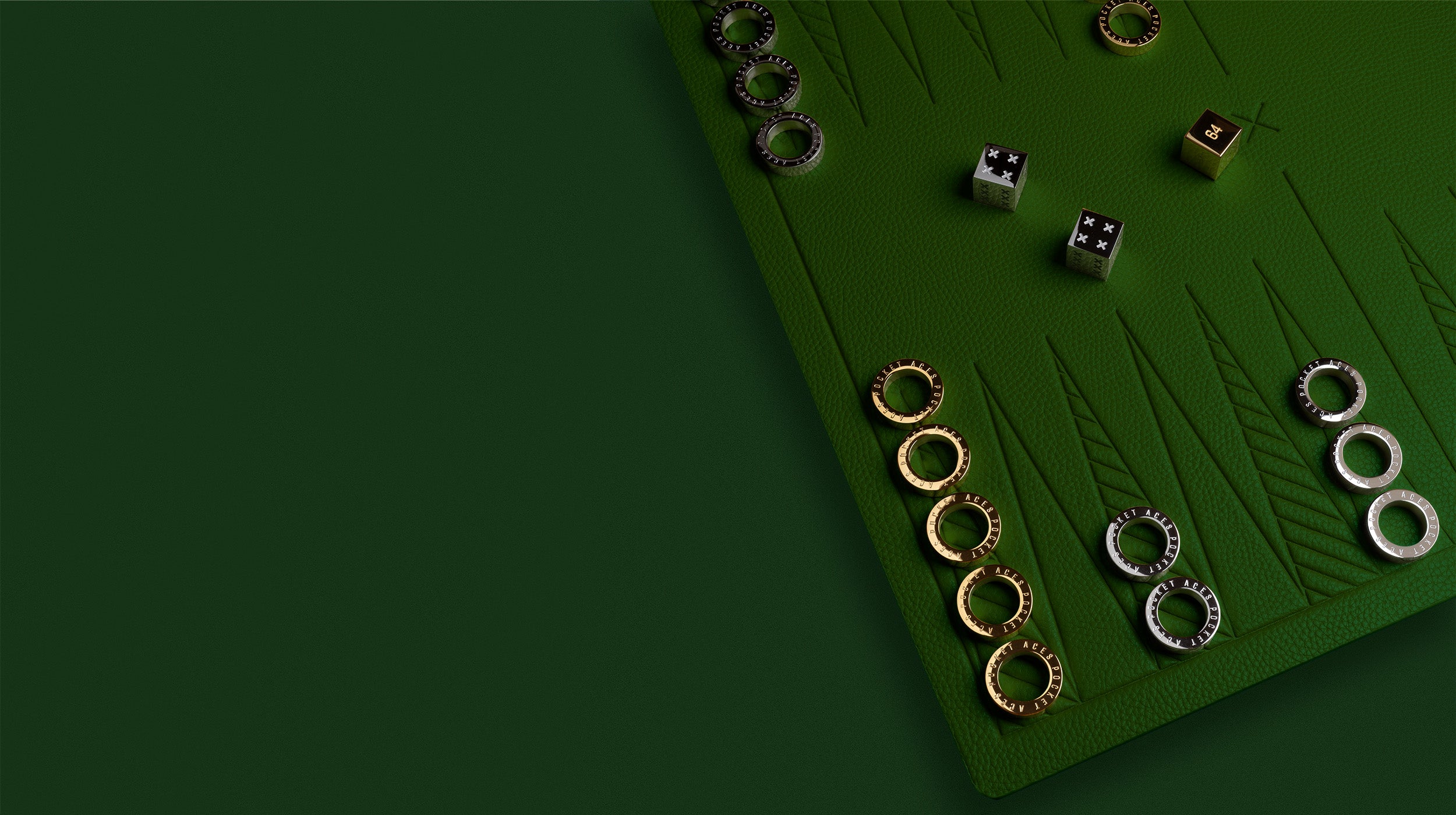 A backgammon set in a forest color