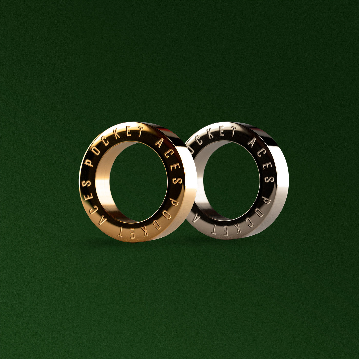 Gold and silver backgammon pieces