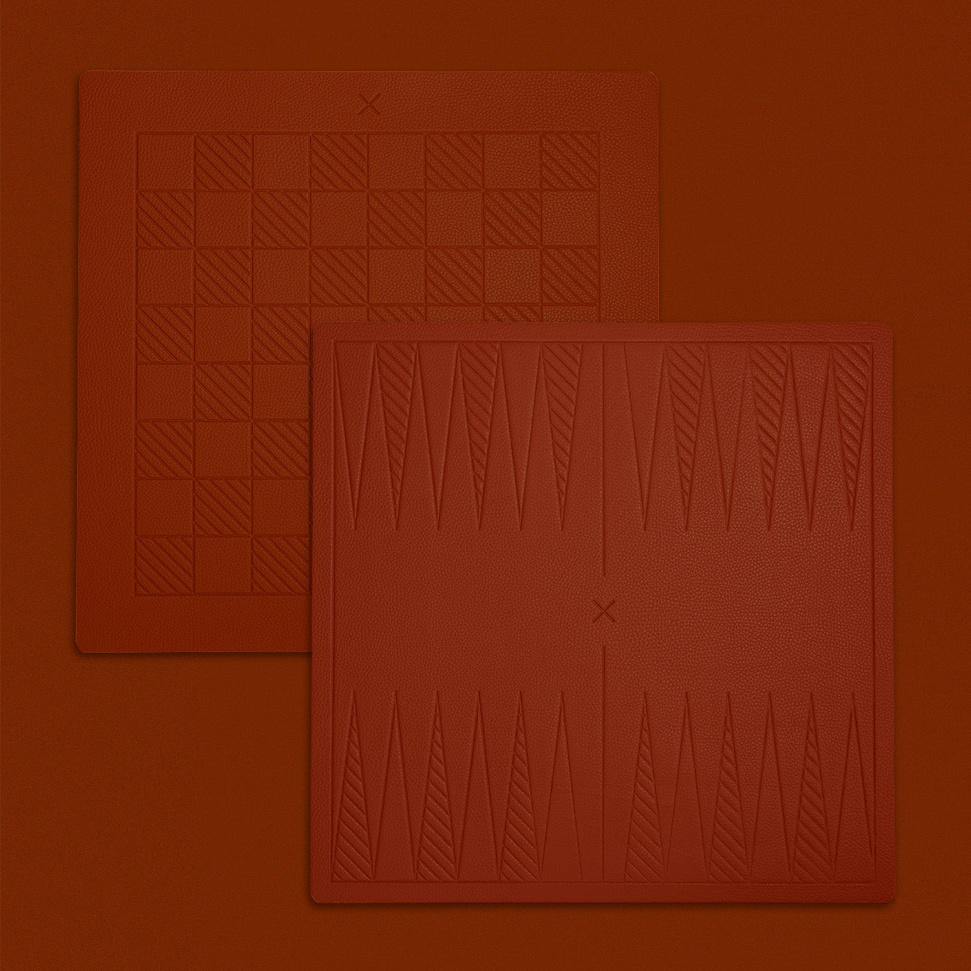 A reversible backgammon and checkers board in a lobster color