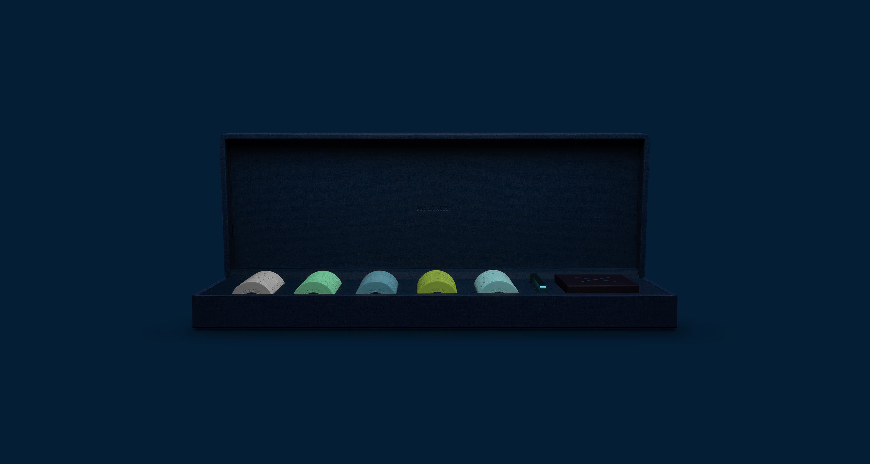 A poker set filled with chips