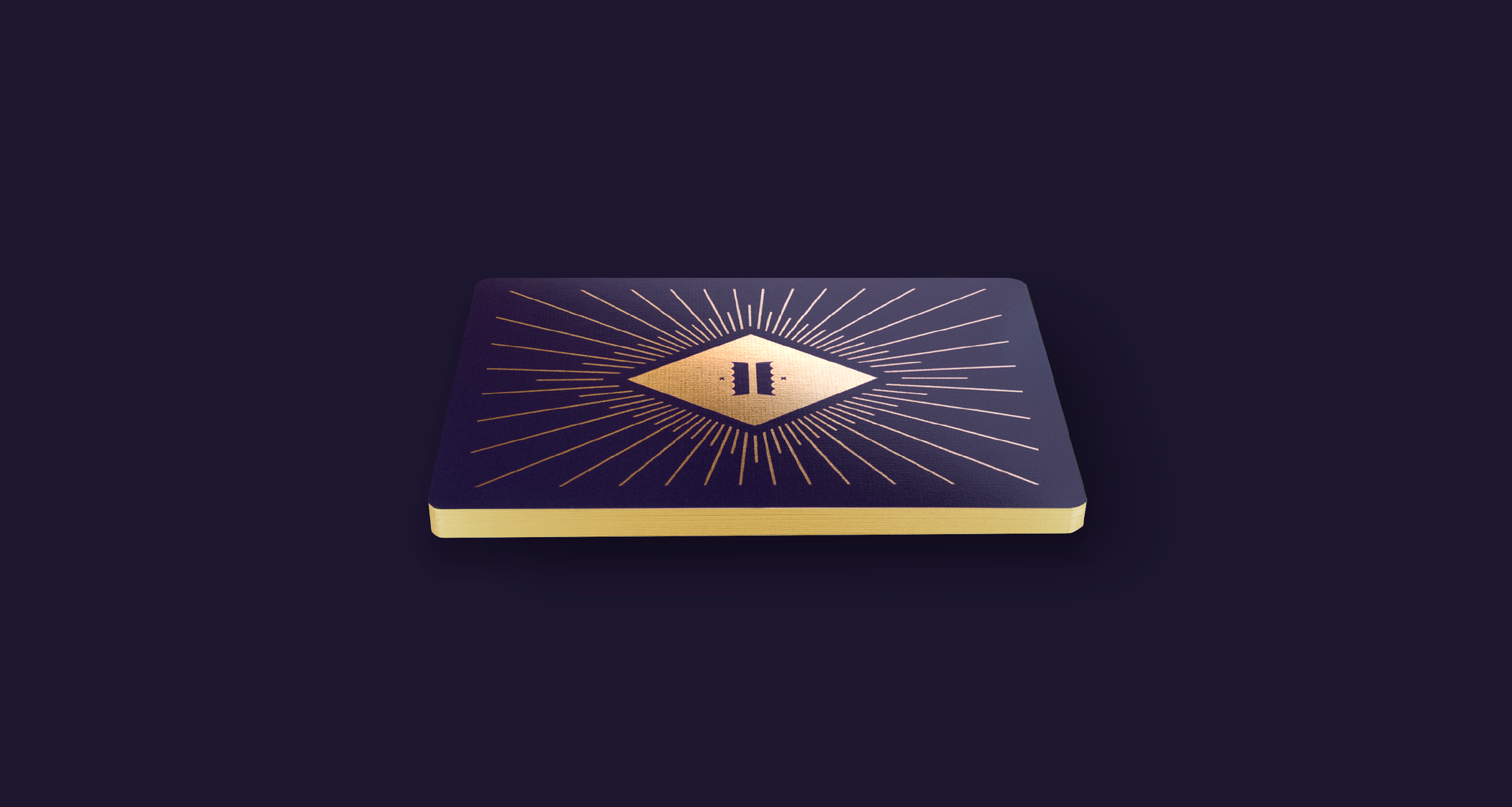 A floating purple card back