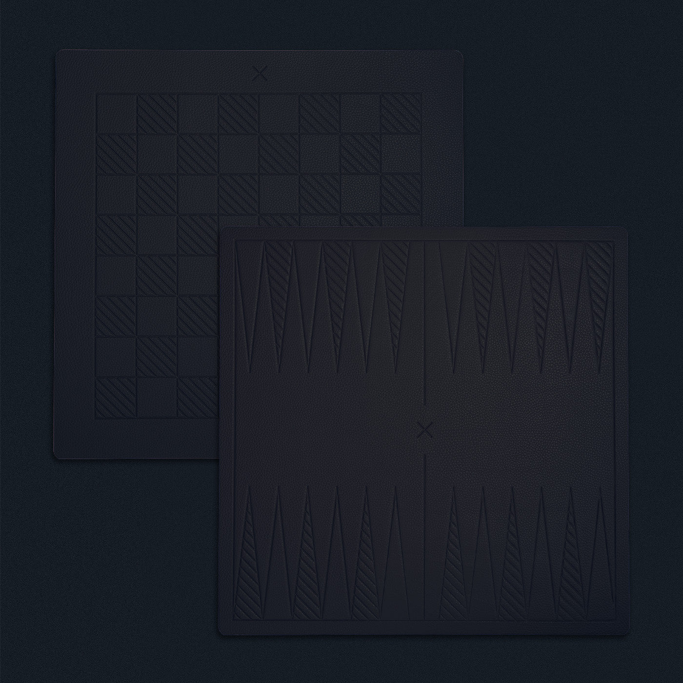 A reversible backgammon and checkers board in a slate color