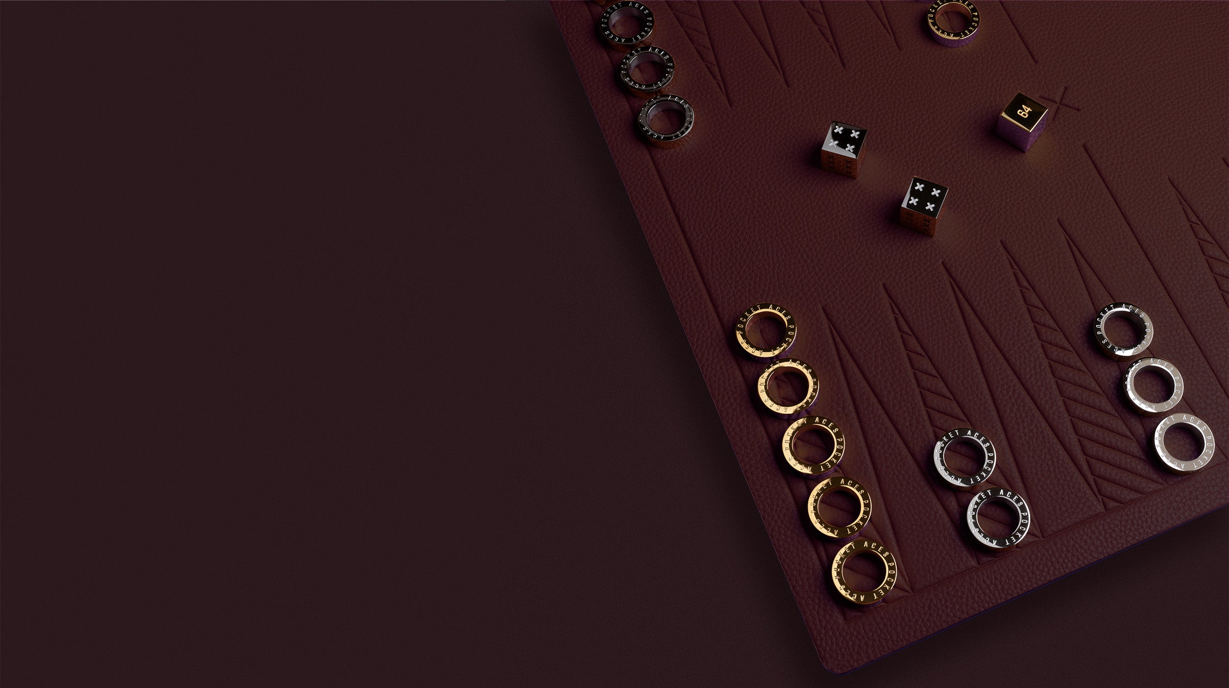 A backgammon set in a wine color