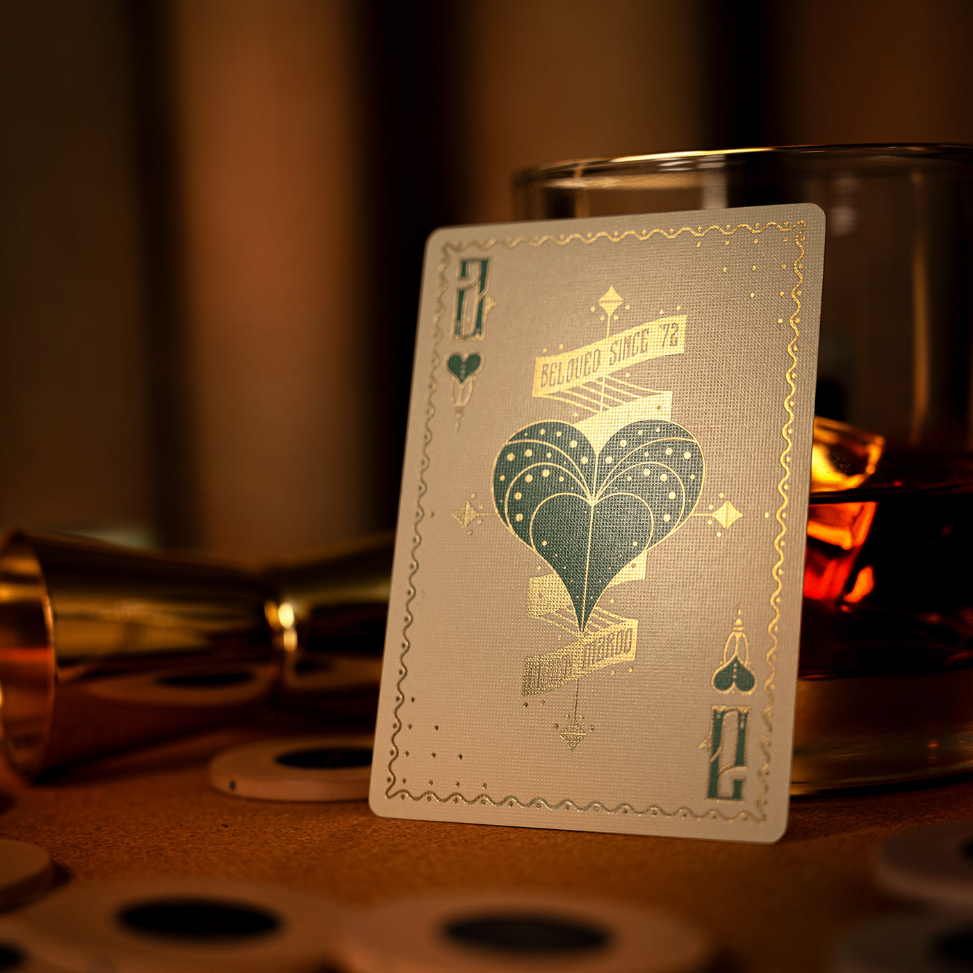 An ace of hearts with beautiful foil accents