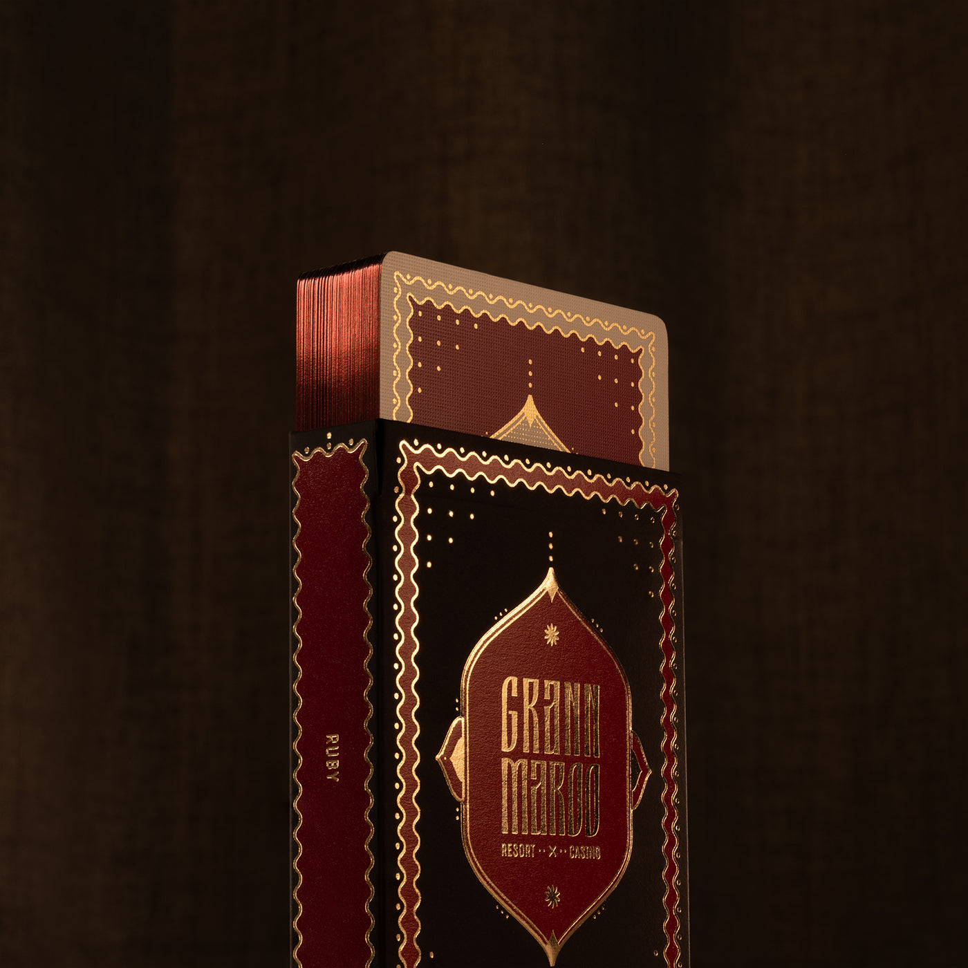 A deck of 1970s gold foiled cards with beautiful gilding