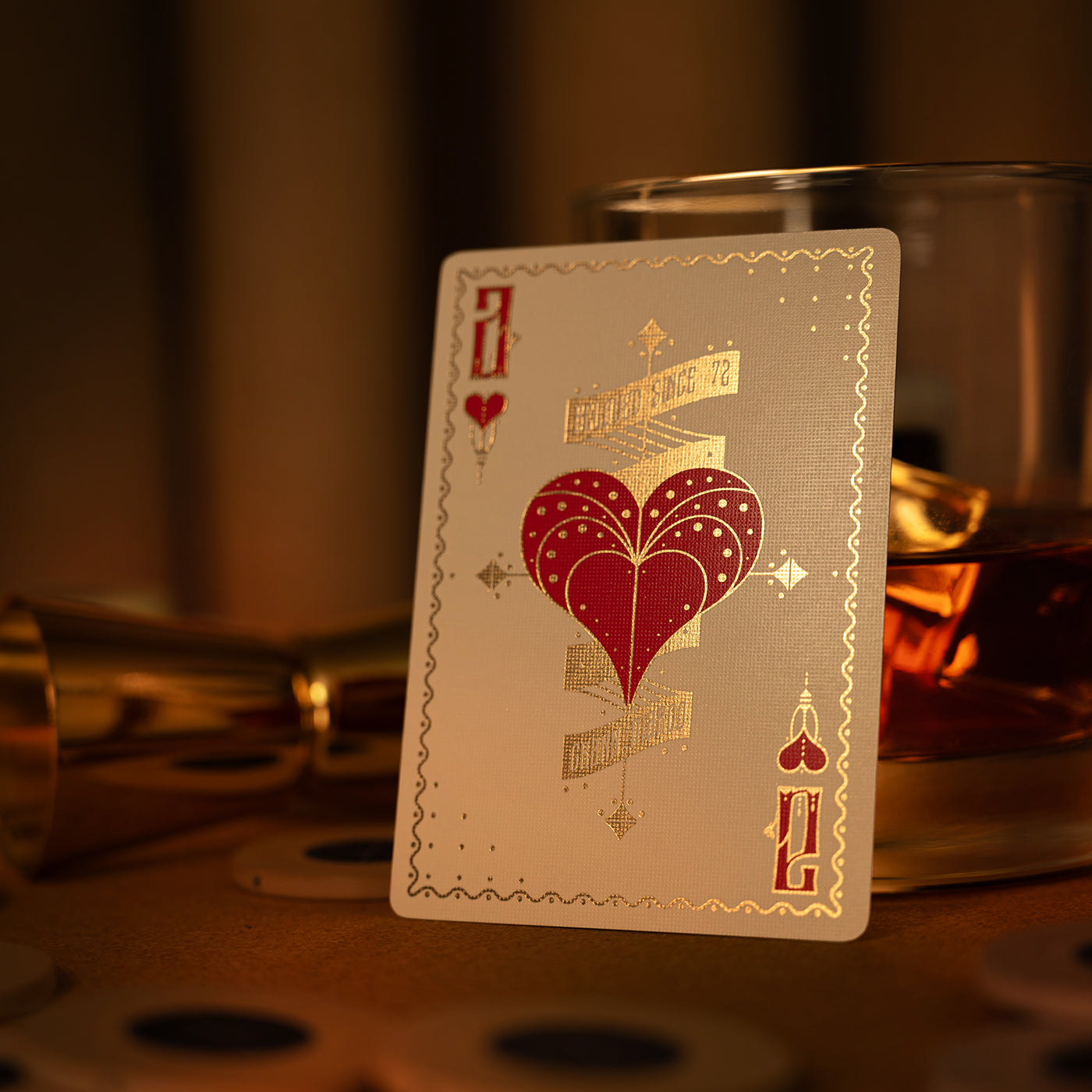 An ace of hearts with beautiful foil accents