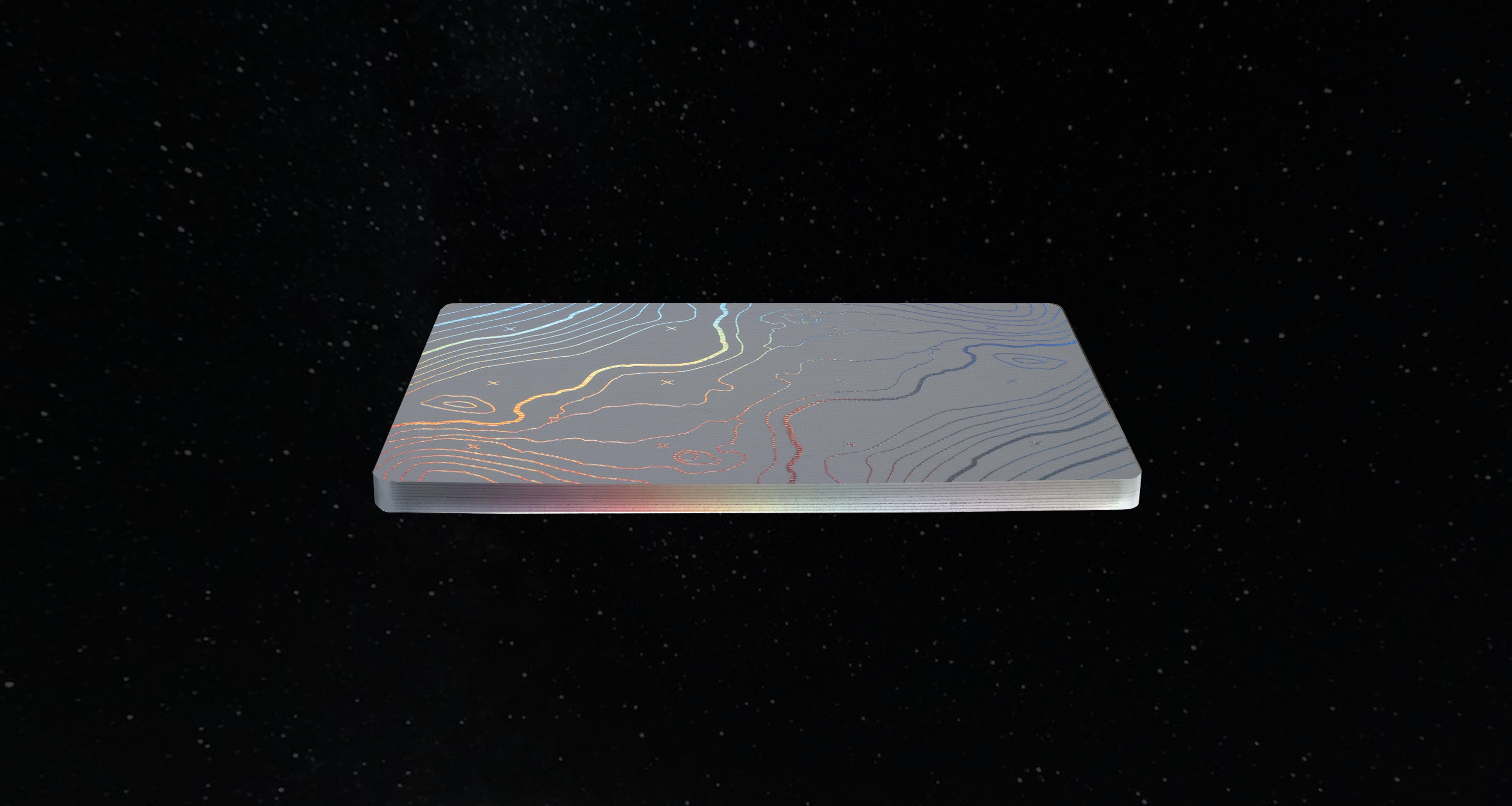 A card back floating in space