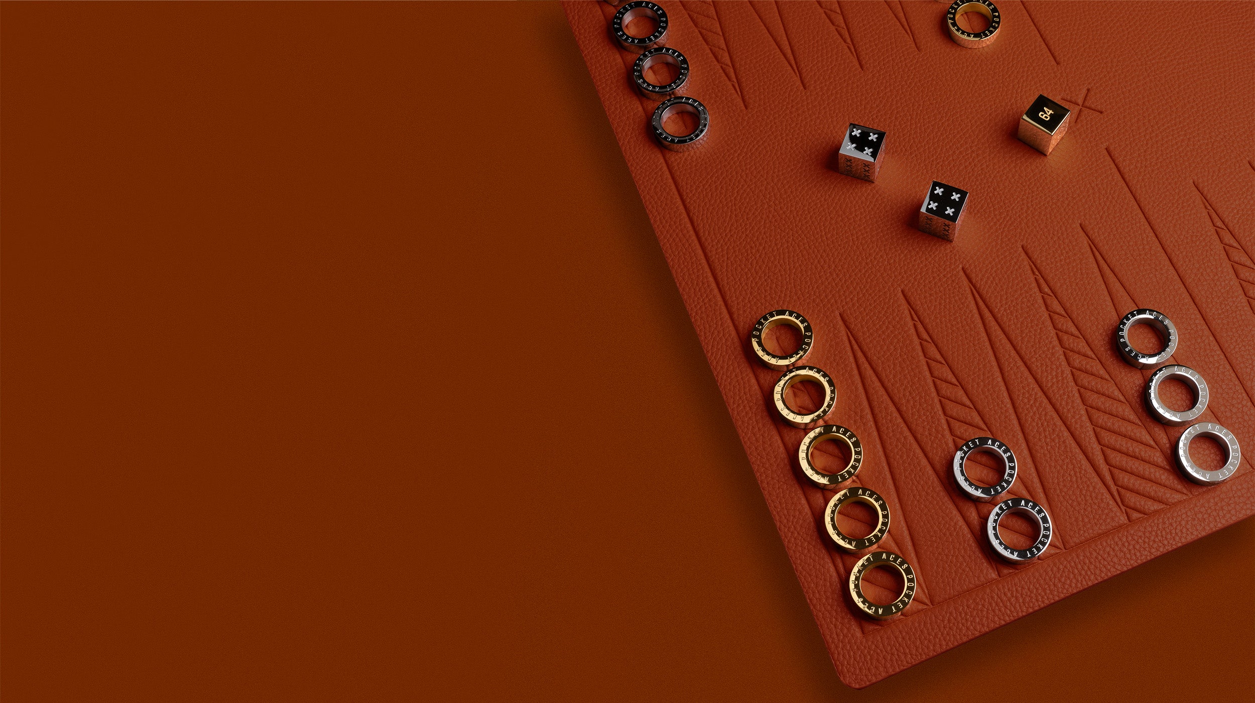 A backgammon set in a lobster color