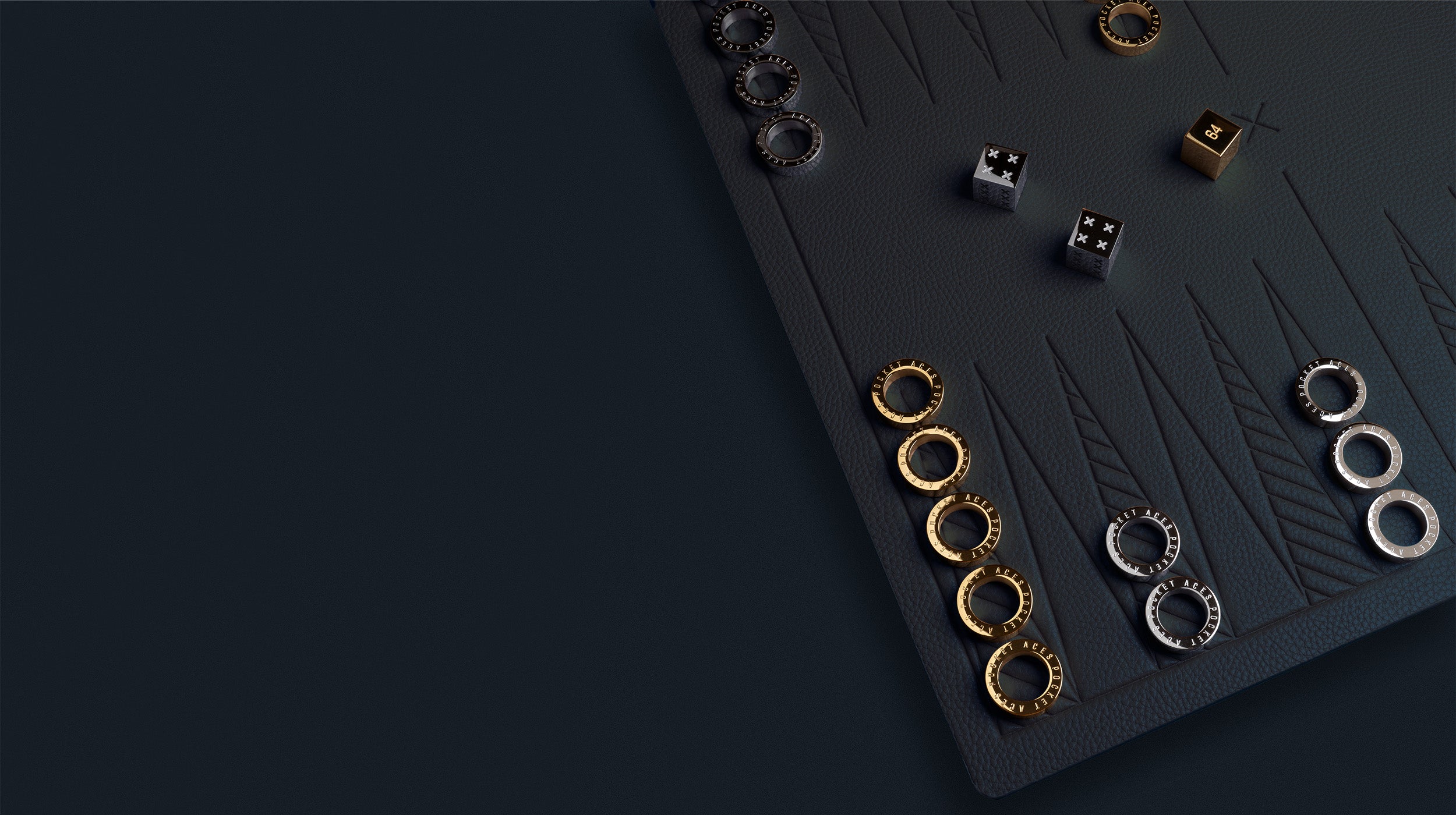 A backgammon set in a slate color